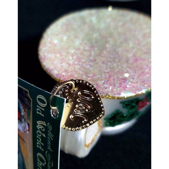 Old World Christmas OWC Blown Glass Katherine's Teapot and Teacup Set with Tags - Picture 3 of 16